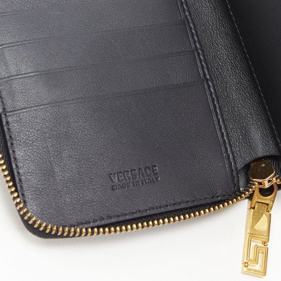 VERSACE Baroque Medusa Leather Zip Around Wallet - Picture 6 of 7